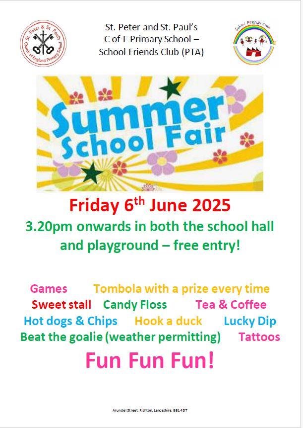 Summer Fair Friday 6th June